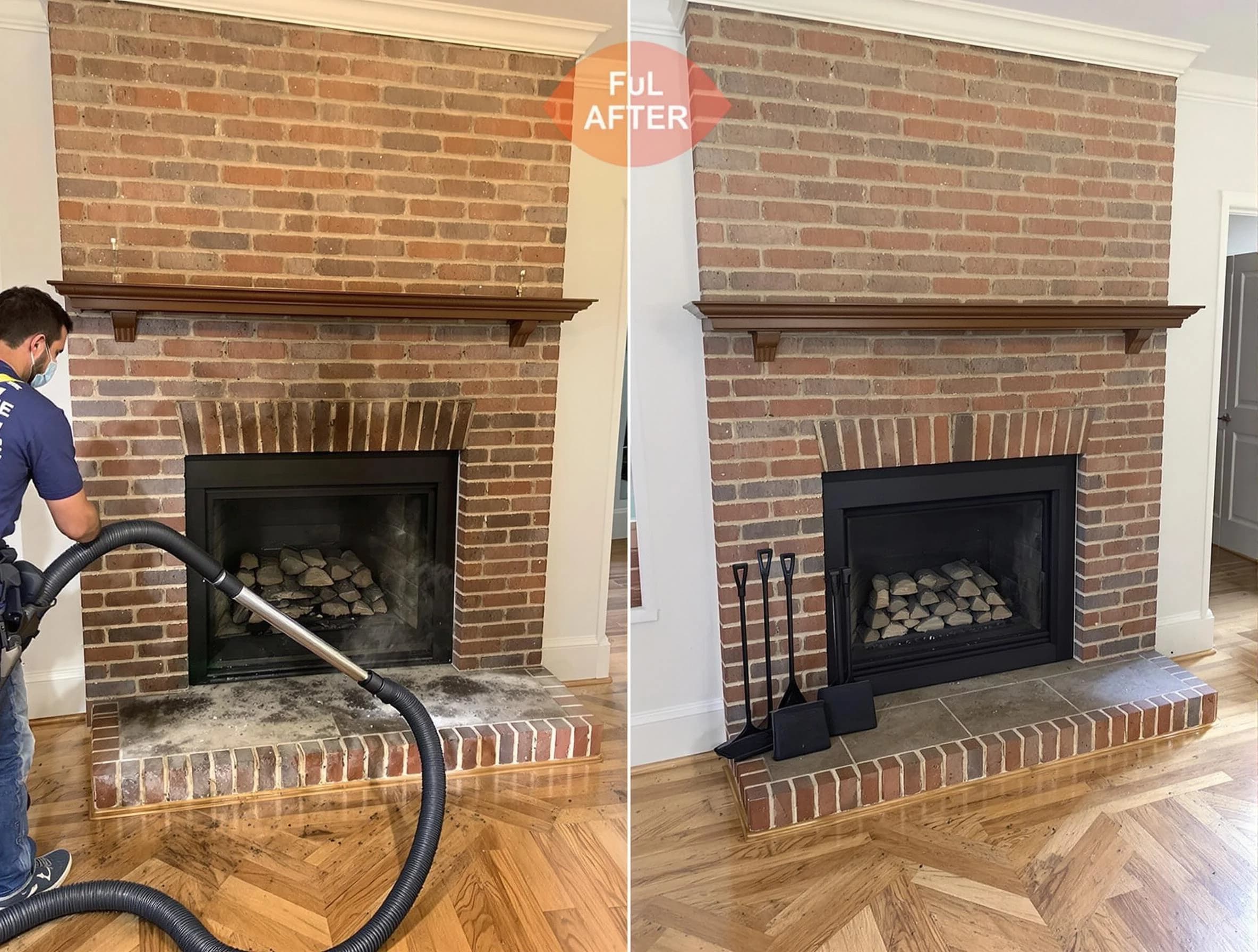 Piscataway Chimney Sweep carefully sanitizing a fireplace in Piscataway, NJ