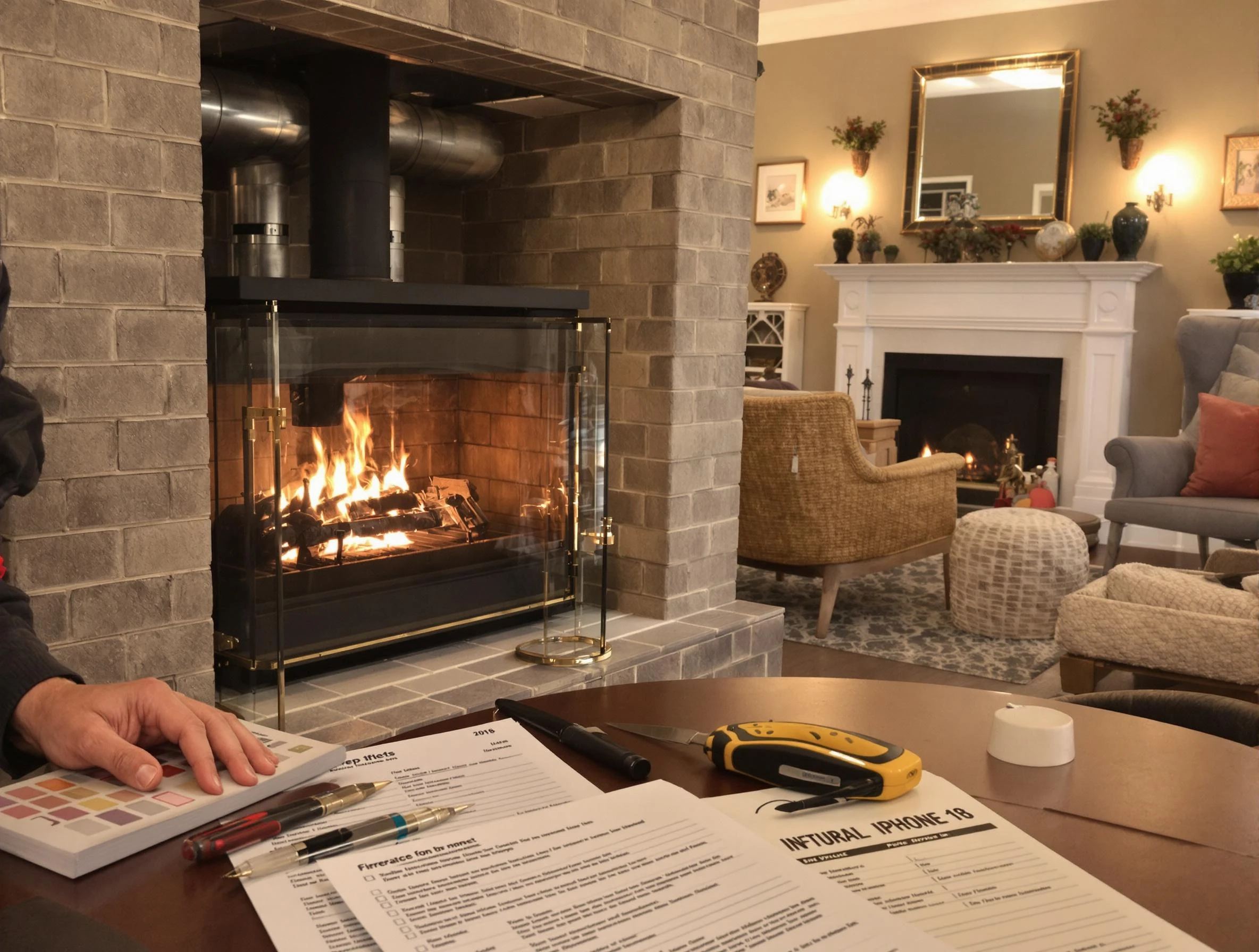 Piscataway Chimney Sweep verifying fireplace safety measures in Piscataway, NJ